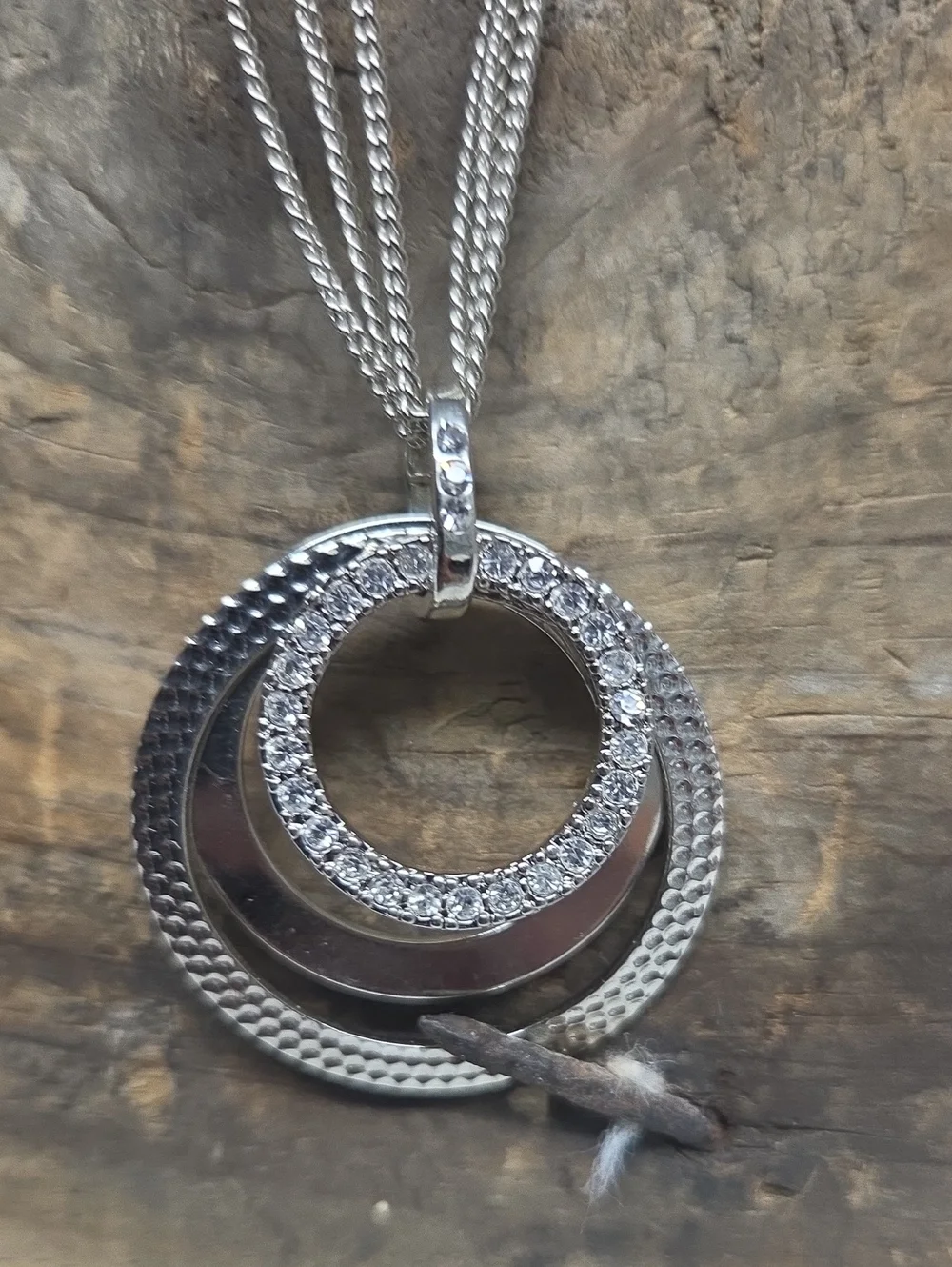 Vintage Premier Designs Layered Chain Interlocking Circle Statement Necklace